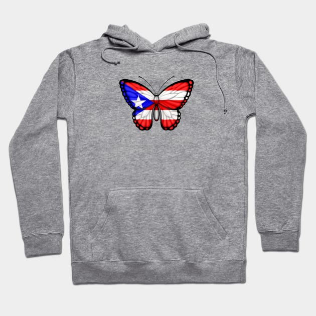 Puerto Rican Flag Butterfly Hoodie by jeffbartels